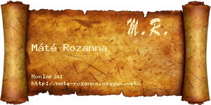 Máté Rozanna névjegykártya