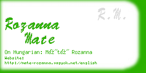 rozanna mate business card